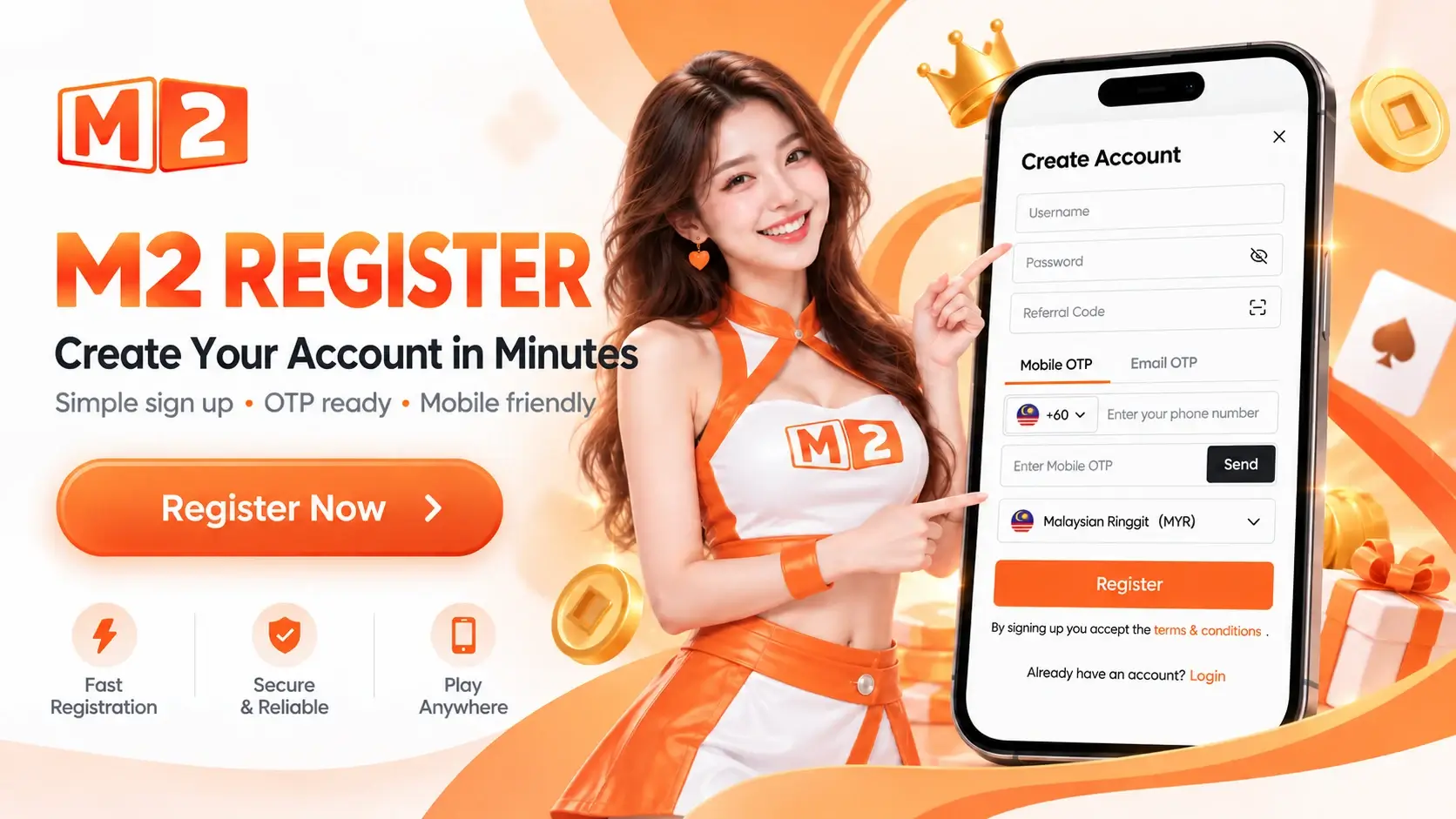 M2 Register account creation banner